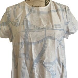 Banana Republic Aurelia White and Light Blue Patterned Dress